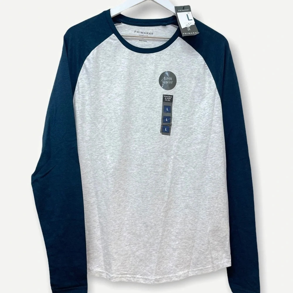 5/$20 PRIMARK men's super slim long sleeve tee‎